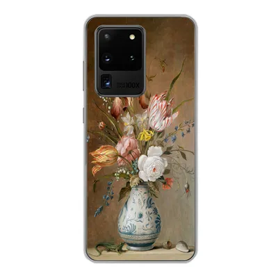 Produktbild von MuchoWow® Handyhülle Schutzhülle Hülle für Samsung Galaxy S20 Ultra Stilleben mit Blumen - Balthasar van der Ast - Alte Meister Silikon Softcase Handy Hülle - Karteninhaber