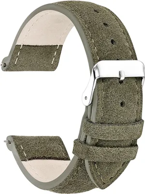 Produktbild von 18/20/22/24 mm Uhrenarmband, gewölbt, Schnellverschluss, für Herren und Damen, Kunstlederarmband, Ersatz für den täglichen Gebrauch-Grün,18mm