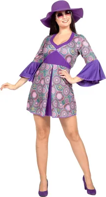 Image de costume Hippie Flower Power des années 70 Robe Woodstock Femme Carnaval 42