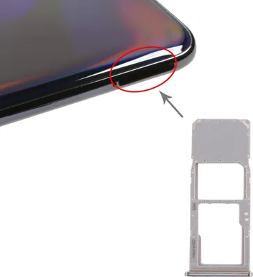 Produktbild von Sim Karten Halter für Samsung Galaxy A70 Silber Card Tray Micro SD Ersatzteil