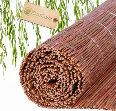 Zdjęcie produktu dla Mata z wikliny 180 x 500 cm · 18 rozmiarów · Mata osłonowa do ogrodu, balkonu i tarasu · Osłona balkonowa · Naturalna osłona