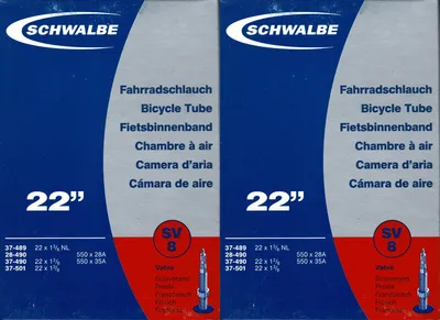 Produktbild von 2x Schwalbe SV 8 22 Zoll Schlauch Sclaverand Ventil