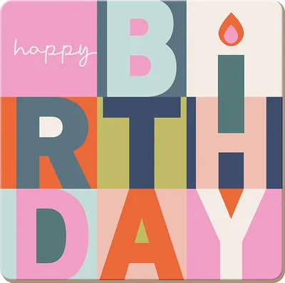 Produktbild von Getränkeuntersetzer abwischbar, Korkuntersetzer Happy Birthday