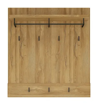Produktbild von Cortina Aufhänger modern, Grandson Eiche Holznachbildung, B 92.8 x H 101 x T 32.5 cm, mit 7 Haken, Hutablage und Kleiderstange