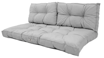 Image de Coussins pour salon de jardin capitonné 100x50cm gris galet