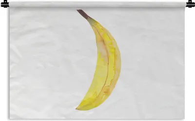 Produktbild von MuchoWow® Wandteppich Wandbehang Banane - Aquarell - Weiß 90x60 cm Tapisserie Dekoration Wandtuch - Wandskulpturen - Bildteppich