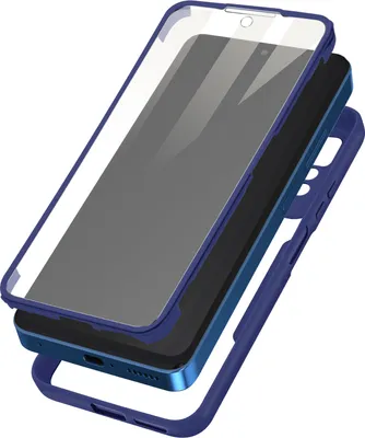 Zdjęcie produktu dla Etui Xiaomi Redmi Note 11 Pro 5G, przezroczyste plecki + silikonowy bumper - granatowy