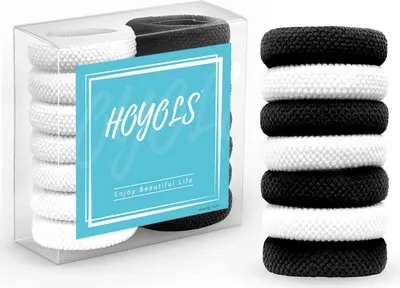 Immagine prodotto di Elastici per capelli grandi in bianco e nero, set di 14 pezzi