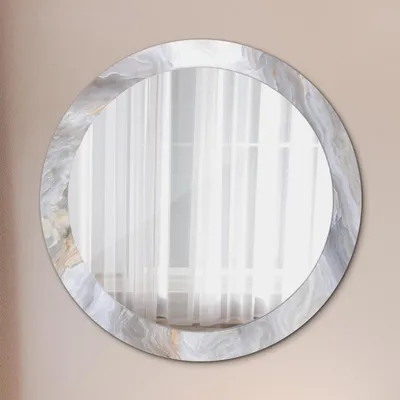 Produktbild von Ø80cm Modern Spiegel - Wandspiegel Wandmontage- Schlafzimmer - abstrakt Marmor