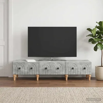 Image de Meuble TV vidaXL, gris béton, 147 x 34,5 x 30 cm, aggloméré