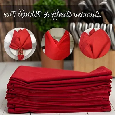 Set aus 6 Baumwollservietten 40 x 40 cm, Stoffservietten für Hochzeiten, Tischdekoration, Weihnachten, Esstisch und Küche