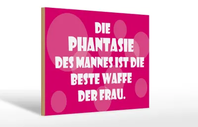 Produktbild von Holzschild Spruch 30x20cm Beste Waffe der Frau
