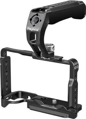 Obrázek produktu pro Poyinco JN-138 sada video klece pro kameru + horní grip, klec pro kameru z hliníkové slitiny s úchyty na studenou patku, závit 1/4 palce a 3/8 palce, náhrada za kameru Sony ZV-E10 II
