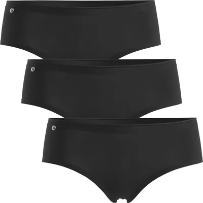 Produktbild von Celodoro Damen Basic Panty (3er Pack) Hipster Slip mit Zier-Logo - Schwarz L