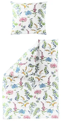 Produktbild von JACK by Bierbaum Seersucker Bettwäsche 2 tlg. 135x200cm Blumen Pflanzenmuster Bunt
