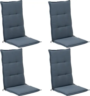Produktbild von Gartenstuhlauflagen - Hellblau - Polyester - Hochlehner - 4er Set
