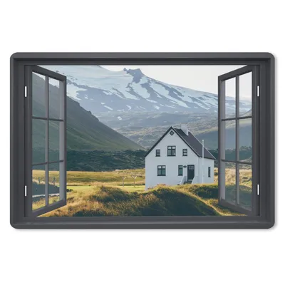 Produktbild von MuchoWow® Schreibtischunterlage Aussicht - Haus - Berg 60x40 cm - XXL Mauspad - Großes Mauspad