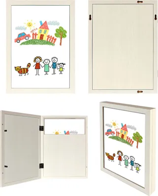 Kinder Kunst Bilderrahmen A4 - Aufklappbar Für 150 Zeichnungen