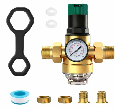 Druckregler mit Manometer, 1 Zoll, Messing, 10-60 µm Filter