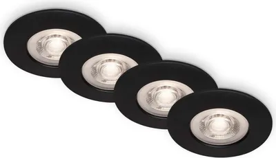 Obrázek produktu pro LED vestavná svítidla Vestavná svítidla Koupelnová svítidla 4xLED 4,9W IP44 Ø9cm černá Briloner