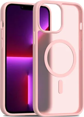 Produktbild von Magnetisch Hülle für iPhone 13 Pro Max, Kompatibel mit MagSafe, Transluzente Matt Rückseite Stoßfeste Handyhülle Pink
