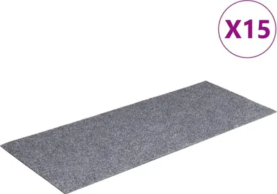 Produktbild von vidaXL Stufenmatten Selbstklebend 15 Stk. 60x25 cm Hellgrau Rechteckig