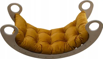 Produktbild von Dekokissen für Kinderwippe Velour Senffarbe 120 x 50 x 8 cm, Ein Kissen für eine Schaukel Montessori, Liegestuhlkissen