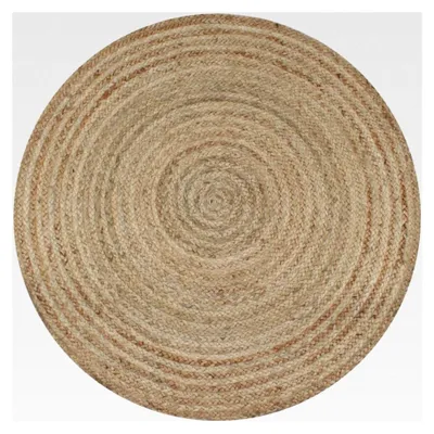 Produktbild von Handgefertigter Jute Teppich, rund, 90 cm, für das Wohnzimmer