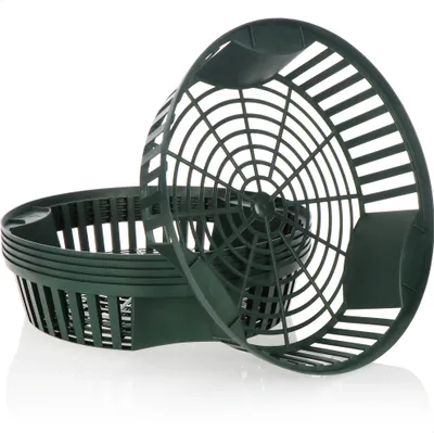Produktbild von COM-FOUR® 6x Pflanzkörbe für Blumenzwiebeln, Anzucht-Pflanzschale zum Einpflanzen und Aufbewahren von Zwiebelpflanzen, mittelgroßer grüner Zwiebelkorb