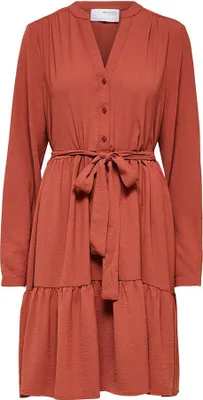 Image de Selected Mivia Robe courte manches longues Rouge 44 Femme Rouge 44