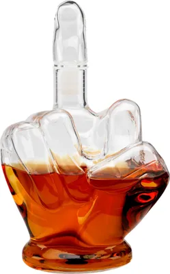 Produktbild von Mittelfinger Dekanter aus Glas für Whiskey