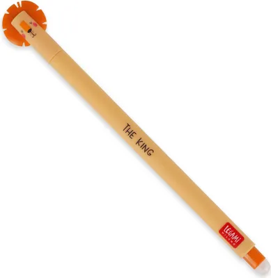 A pen with a lion's head design on a white background.