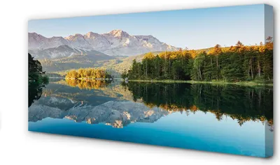 Produktbild von Leinwandbild 100x50 Wandkunst Deutschland Bergwald See