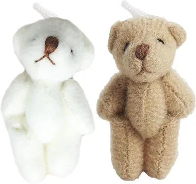 Produktbild von Miniaturberen aus Kunststoff, 4 cm, braun und weiß, für Poppenhäuser