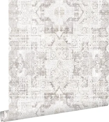 Zdjęcie produktu dla ESTAhome Tapeta orientalny dywan kilim jasna ciepła szarość 53 cm x 10.05 m