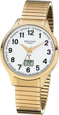 Produktbild von Regent Herren Armbanduhr Funk Edelstahl Zugband FR-209