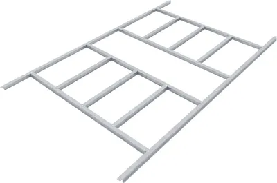 Produktbild von Pergart Fundamentbodenrahmen für Gerätehaus "Frankfurt II 86" aluminium blank 180 x 224 x 2,6 cm