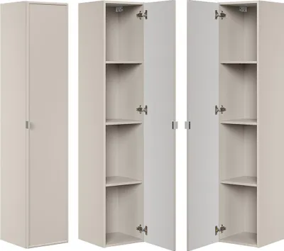 Produktbild von Badezimmer Hochschrank mit 35 cm Breite in Kaschmir, 1-türig - BIBIONE-56