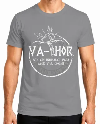 Produktbild von Wikinger Runenkreis Futhark Viking Dad Nordisch Thor Odin Mjolnir Herren T-Shirt, Grau, L