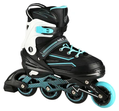 Produktbild von Inline Skates NILS Damen Inliner ABEC7 Verstellbare Inlineskates für Kinder Schwarz-Türkis 35-38 M