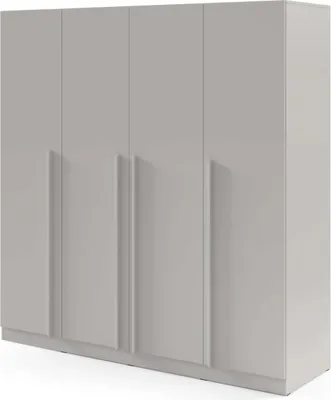 Produktbild von Furniture24 Kleiderschrank Braga Br1S 4 Türiger Drehtürenschrank 200 X 210 X 60 Cm - Platingrau