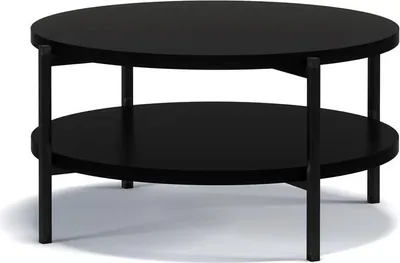 Produktbild von BETTSO Beistelltisch Kaffeetisch Couchtisch Sofatisch Nachttisch Betttisch Laptoptisch Gestell aus Metall Tischplatte aus Holz HANS B Schwarz