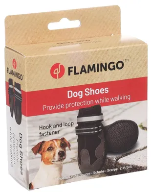 Produktbild von Flamingo Hundeschuhe Glea schwarz - 2 Stück, Größe: M