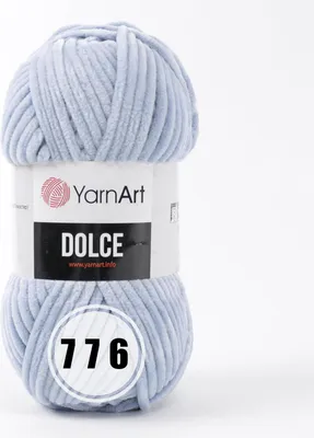 Produktbild von YarnArt Dolce 100% Polyester Chenille Garn graublau 776, 100g 120m, Dicke 5-6mm