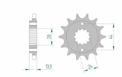 Produktbild von AFAM Stahl Standard Ritzel vorne - 525