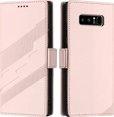 Produktbild von Hülle für Samsung Galaxy Note 8, Kunstleder Brieftaschen Handyhülle mit Kartenfach und Standfunktion Pink