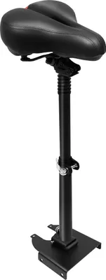 Obrázek produktu pro Sedlo pro elektrické koloběžky – výškově nastavitelné 50–68 cm – skládací – tlumící nárazy – nosnost až 100 kg – pohodlná jízda – černé