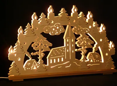 Produktbild von Original Erzgebirgischer Marken Schwibbogen Lichterbogen 70 x 43 cm S70-0_66