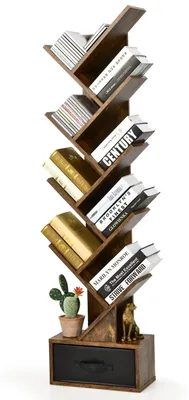 Productafbeelding van Boekenkast met Lade, 8 Verdiepingen, Staand Rek, 38 x 21,5 x 149,5 cm