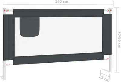 Immagine prodotto di vidaXL Protezione letto per bambini grigio scuro 140x25 cm tessuto